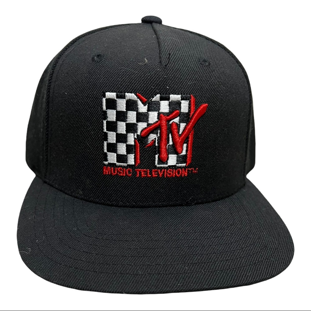 Black MTV flat bill hat